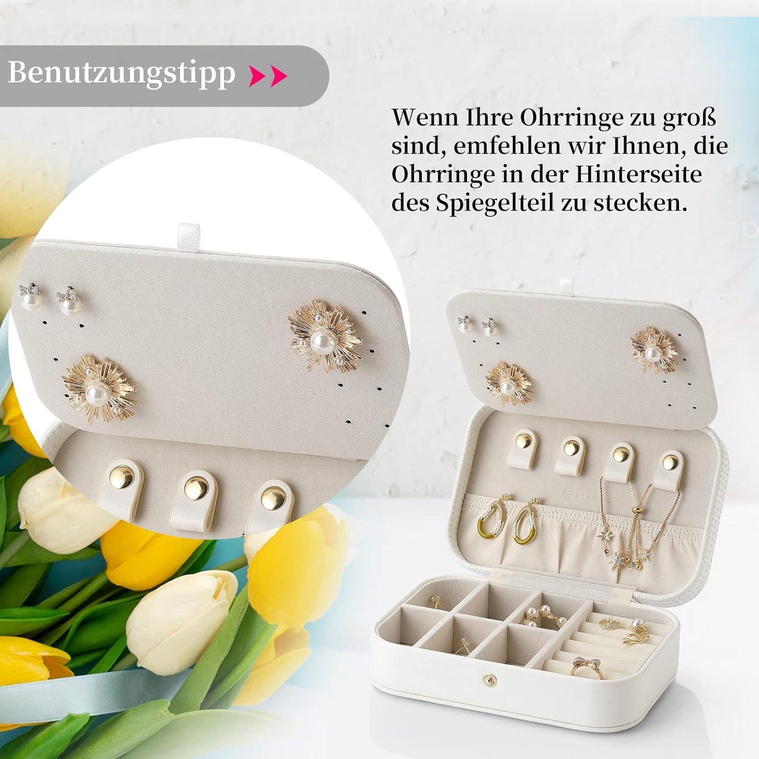 Schmuckkästchen Reise Spiegel Vintage Mädchen Leder Grün Standort