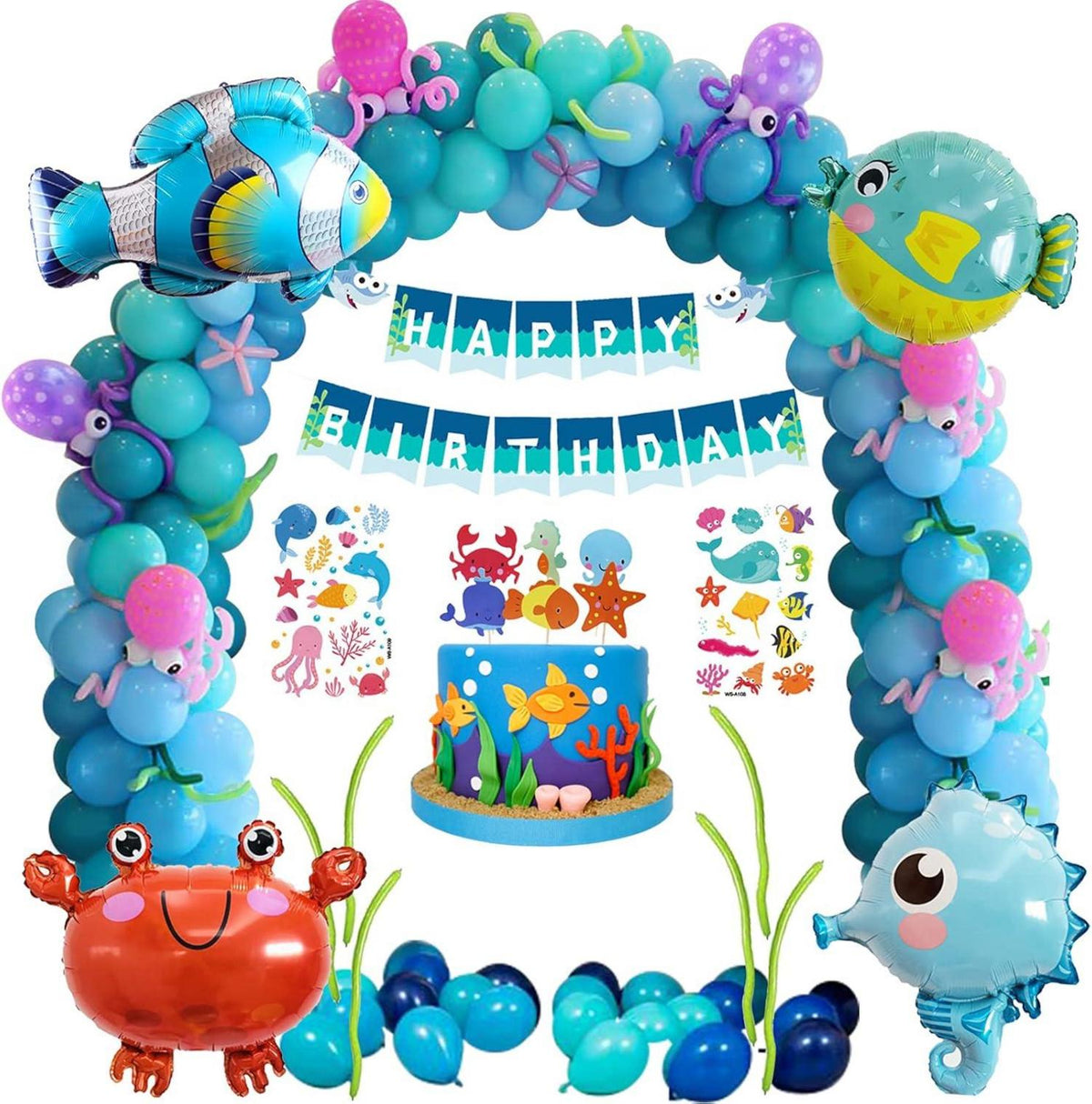 Unterwasserwelt Geburtstagsdeko Ballons Meer Jungen Mädchen