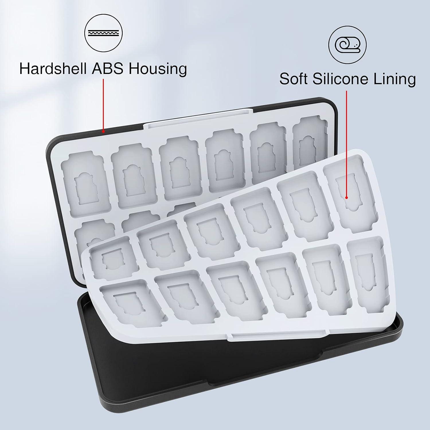 HEIYING Switch Game Card Aufbewahrungsbox mit 24 Game Card Slots und 24 Micro SD Card Slots