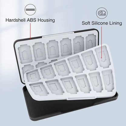 HEIYING Switch Game Card Aufbewahrungsbox mit 24 Game Card Slots und 24 Micro SD Card Slots