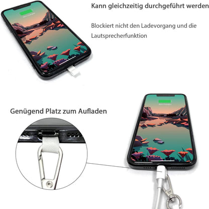 Handykette zum Umhängen - Universal Smartphone Kette Schwarz