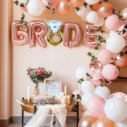 Roségold Deko Set für Junggesellinnenabschied - Braut Accessoires & Luftballons