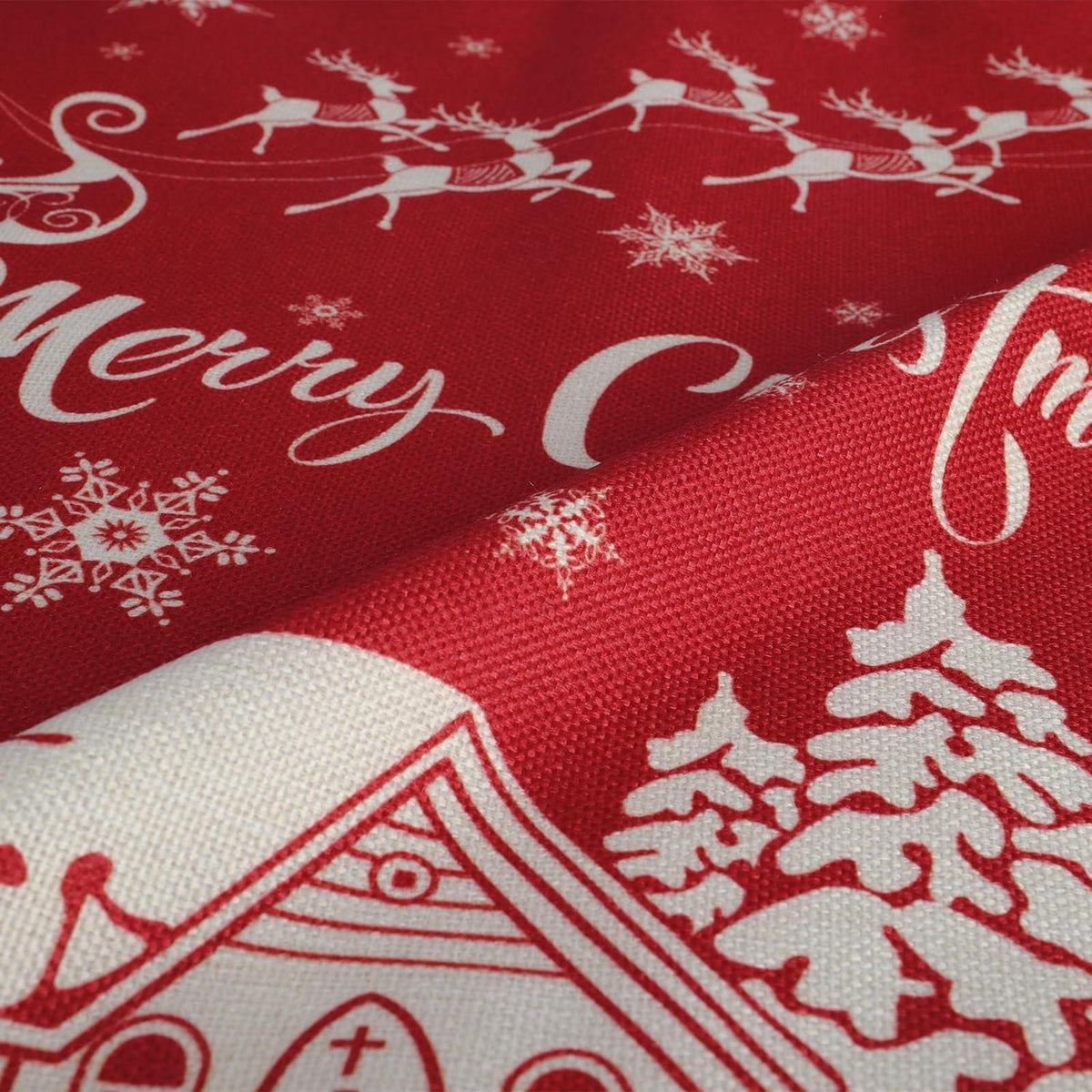 Weihnachtskissenbezüge 45x45 cm, 4er-Set Rentier Rot