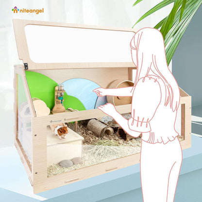 Niteangel Vista Hamsterkäfig MDF Aspen Kleintierkäfig für