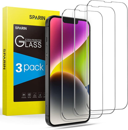 Panzer Schutz Glas für iPhone 14/13 Pro, 3 Stück, 9H-Härte