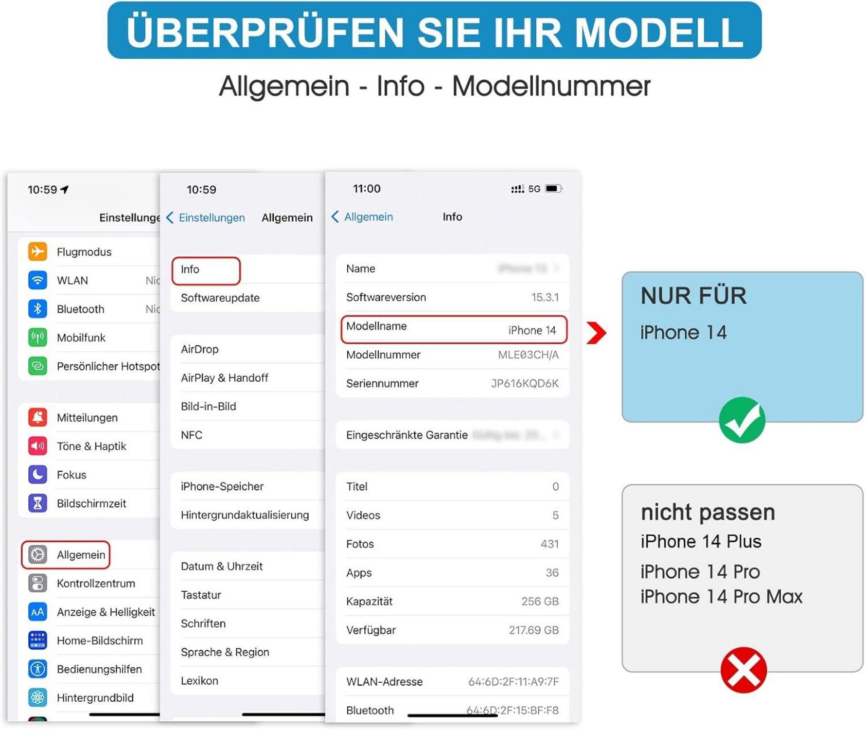 SPARIN 3 Stück Panzer Schutz Glas iPhone 14/13/13 Pro