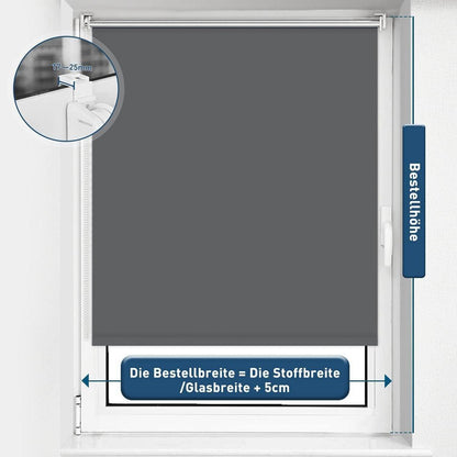 Verdunklungsrollo ohne Bohren Klemmfix 50x150cm Thermorollo