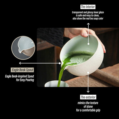 Japanische Matcha Chawan 18 oz Lt. Grau Steinstruktur
