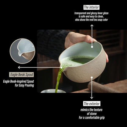 Japanische Matcha-Schale natürliche Steinstruktur