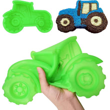 Silikon Traktor Backform 3D - Grün für Kindergeburtstagskuchen