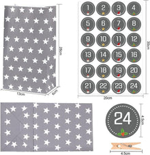 Adventskalender zum Befüllen Grau DIY Weihnachtskalender 25