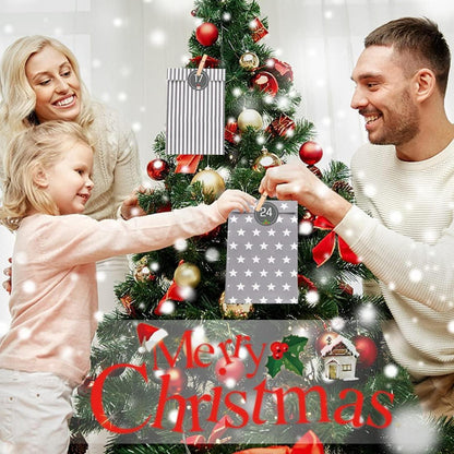 DIY Adventskalender zum Befüllen Grau 25 Papiertüten Weihnachtskalender