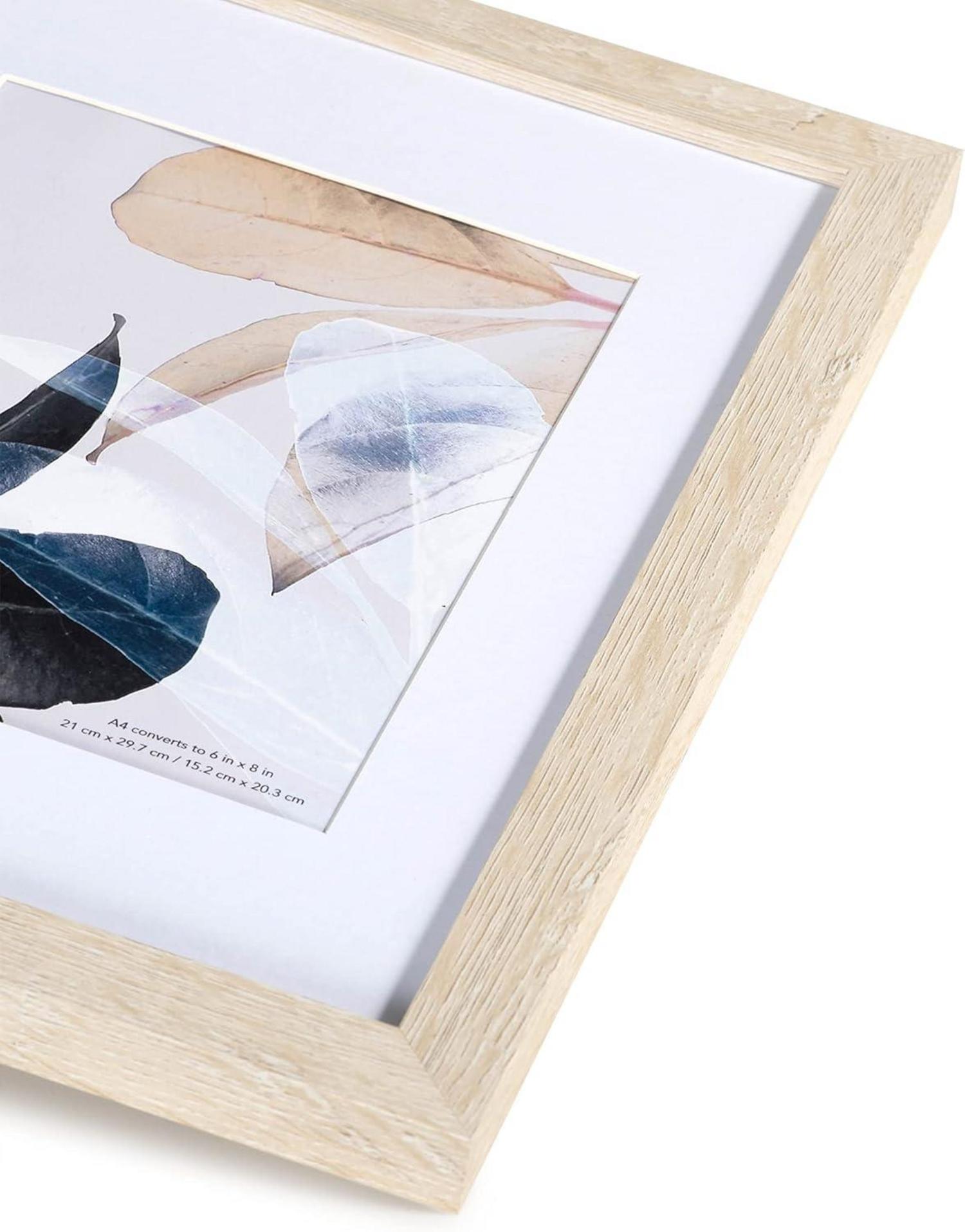 3er Set Bilderrahmen A4 Eiche Holz Plexiglas | Fotorahmen A4 Echtholz