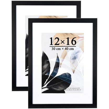 Bilderrahmen Schwarz Echtholz 30x40 cm 2er Set für