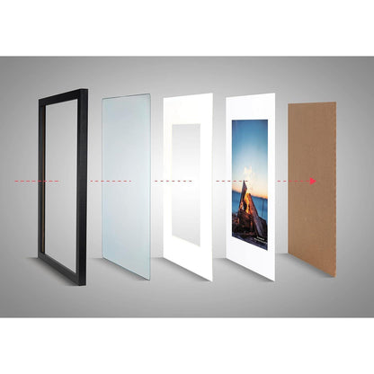 Bilderrahmen Schwarz Echtholz 30x40 cm 2er Set für