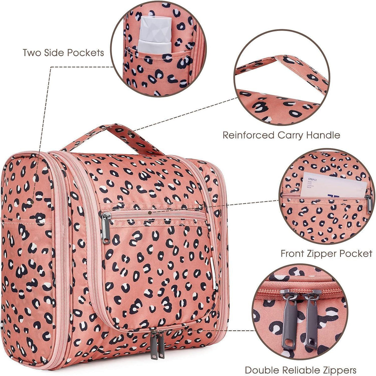 Kulturtasche zum Aufhängen, Leopard Groß