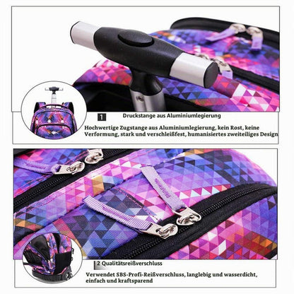 Trolley Rucksack für Schüler – Multifunktionaler Schulrucksack mit Rädern