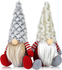 2Pcs Weihnachtszwerg Plüschpuppe handgemachte sitzende Gonk Figur
