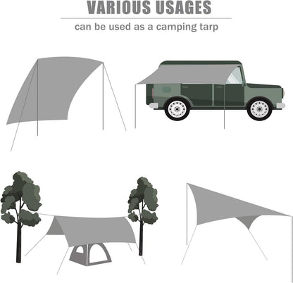 HIKEMAN Zeltplane Wasserdichtes Camping Tarp 210D Oxford Grün