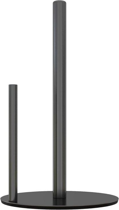 Schwarzer Küchenrollenhalter aus Edelstahl mit gewichteter Basis