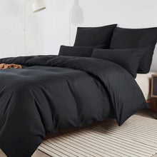 Schwarze Mikrofaser Bettwäsche 200x200 cm - Knitterfreies