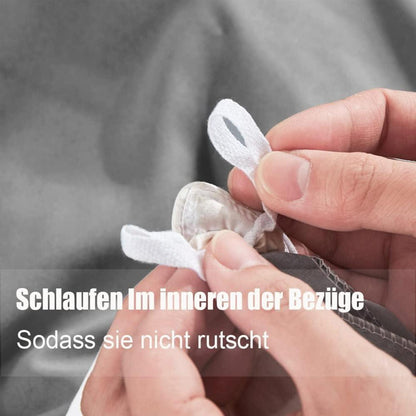 Soifox Bettwäsche Set 220x240 Grau Anthrazit Mikrofaser Kissenbezug Reißverschluss
