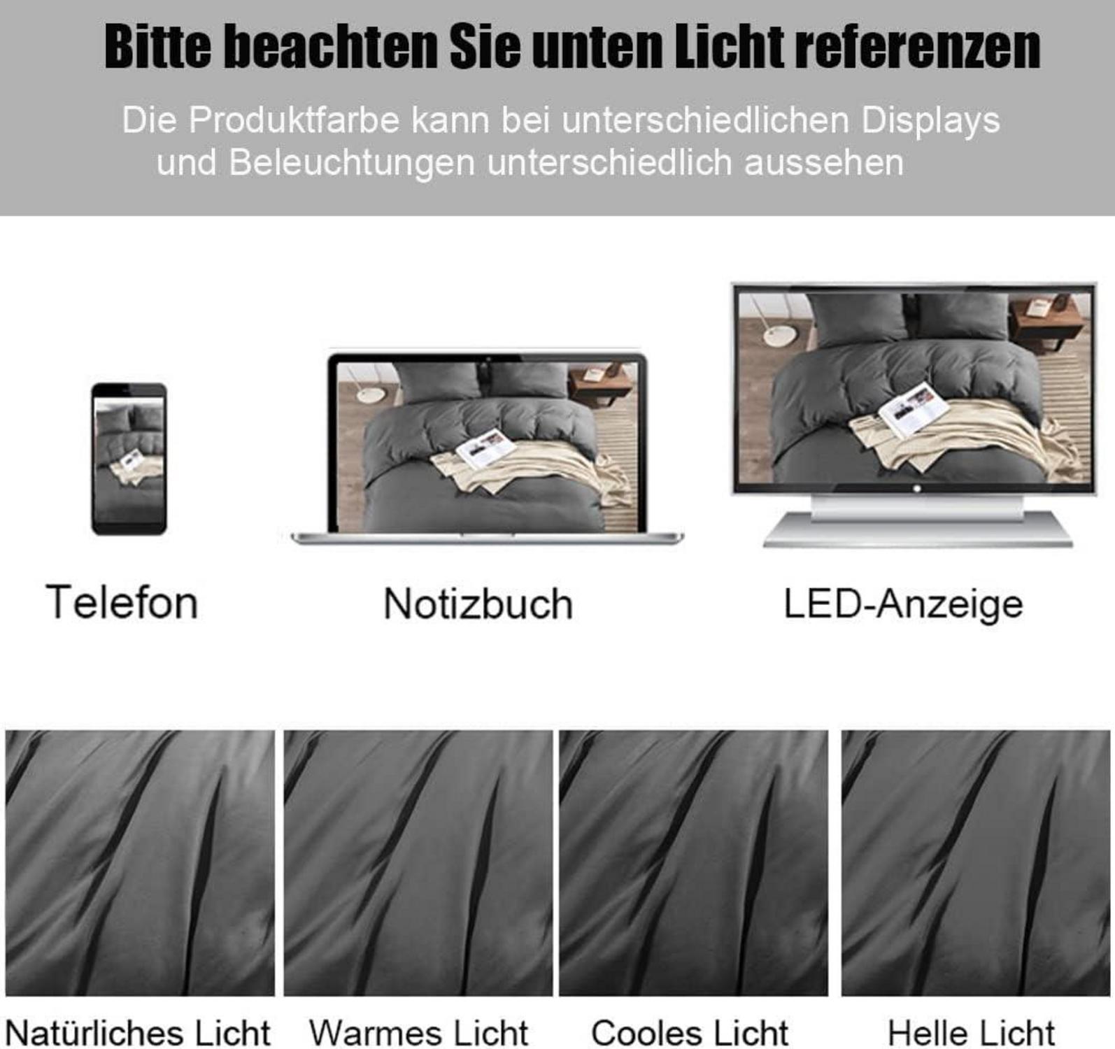 Mikrofaser Bettwäsche Set 220x240 Grau inkl. Kissenbezug 80x80 cm