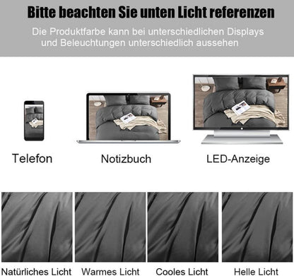 Mikrofaser Bettwäsche Set 220x240 Grau inkl. Kissenbezug 80x80 cm