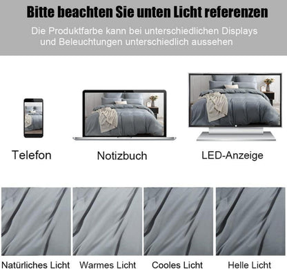 Bettwäsche 220x240 Grau Mikrofaser bügelfrei Betten-Set 240x220 + 80x80 cm