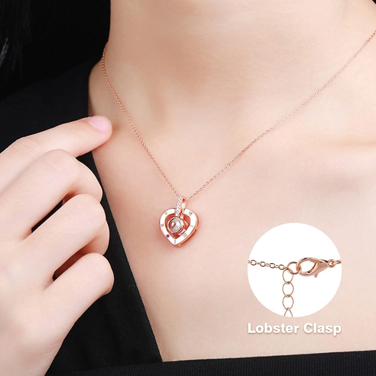 ADAZ Ewige Rose mit I Love You Halskette, Konservierte Rose Geschenkbox