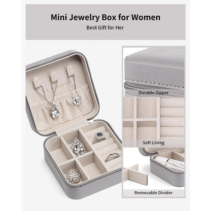 Vlando Schmuckkästchen Damen Box Ringe Ohrringe Ketten in Lederoptik