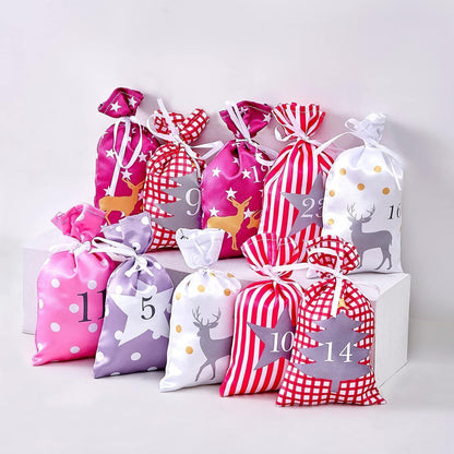 DIY Adventskalender Set mit 24 Stoffbeuteln und Aufhängung