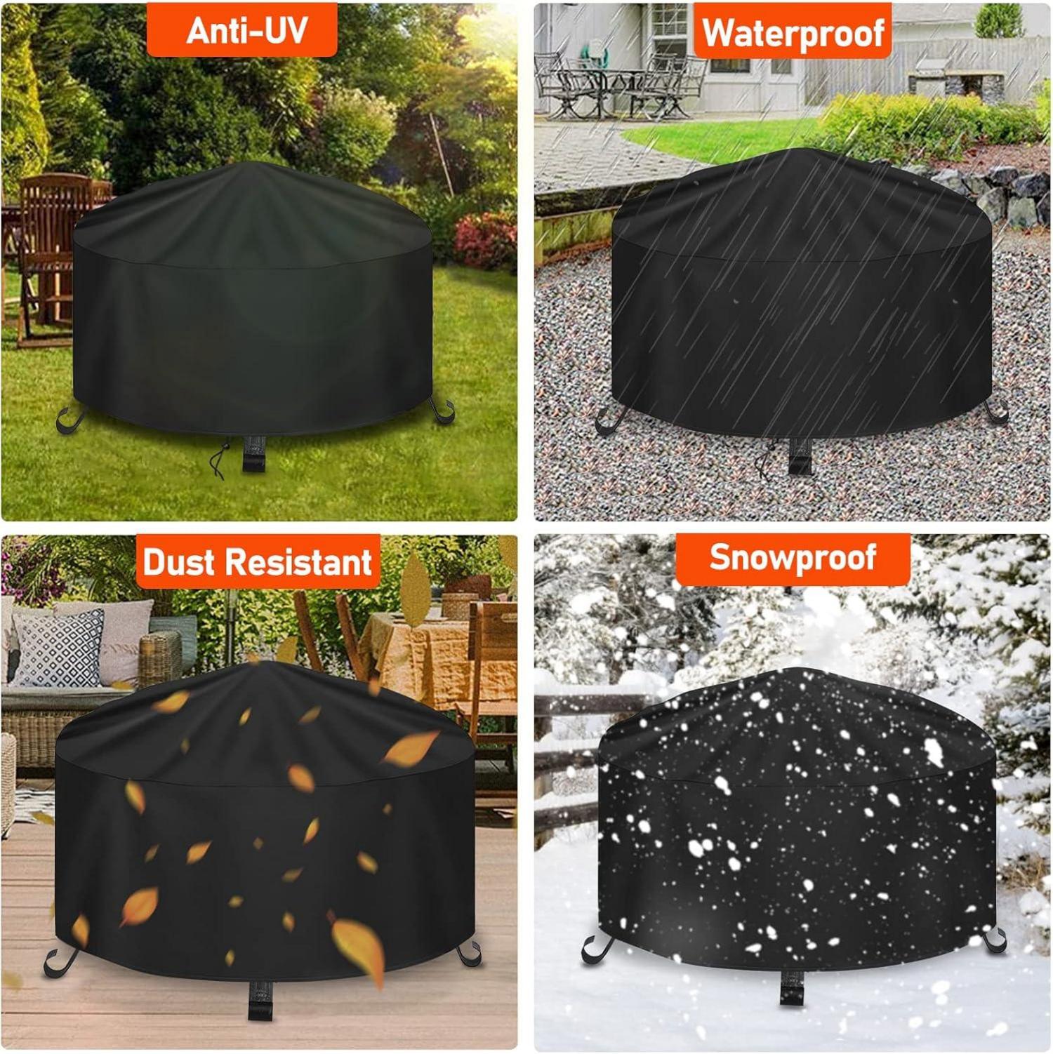 Wasserdichte Abdeckung für Feuerschale Ø77x31cm, 600D