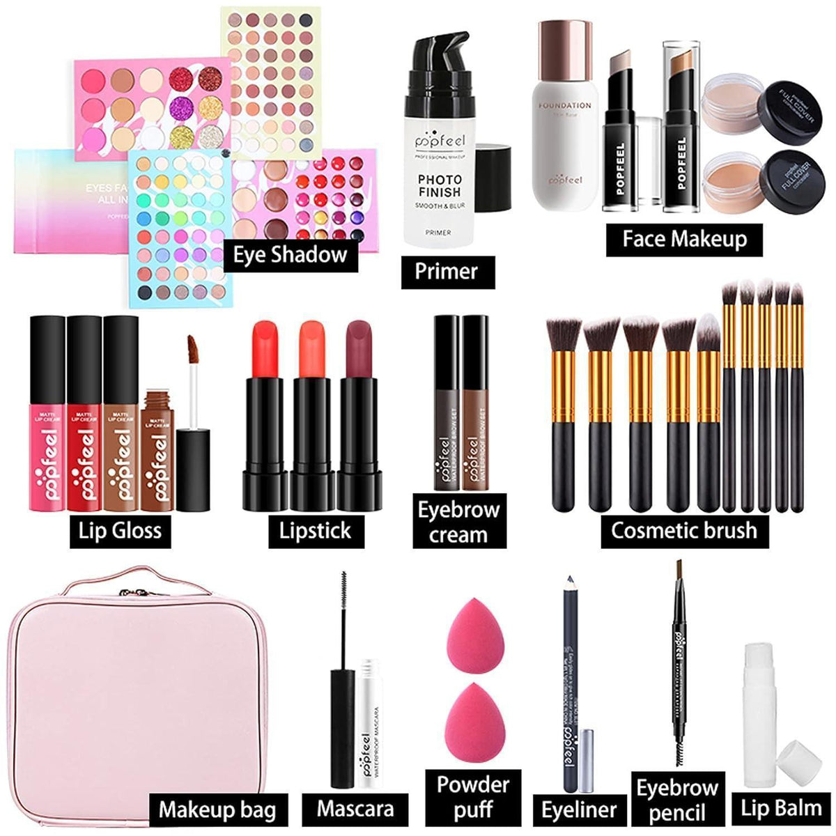 Professionelles Make-up Set 32tlg. mit Schminktasche