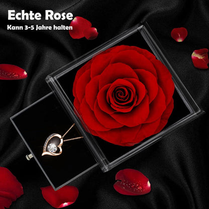 Ewige Rose Geschenkbox Rote Infinity Rosen 925 Silber Damen