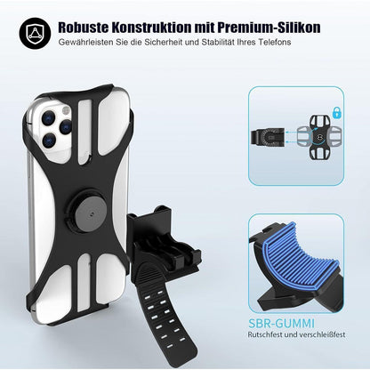 Handyhalterung Fahrrad Universal 360° Abnehmbar 4,0-7,0 Zoll
