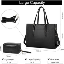 Lubardy Damen Handtasche Schwarz Groß 15.6 Zoll Laptop