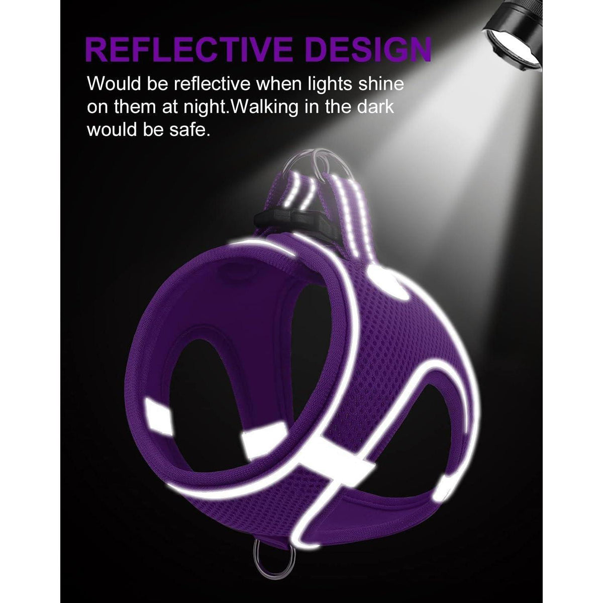 Joytale Hundegeschirr Air-Mesh atmungsaktiv reflektierend XXS Lila