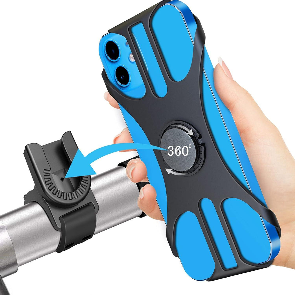Universal Fahrrad Handyhalterung Abnehmbar 360° Verstellbar 4,0-7,0