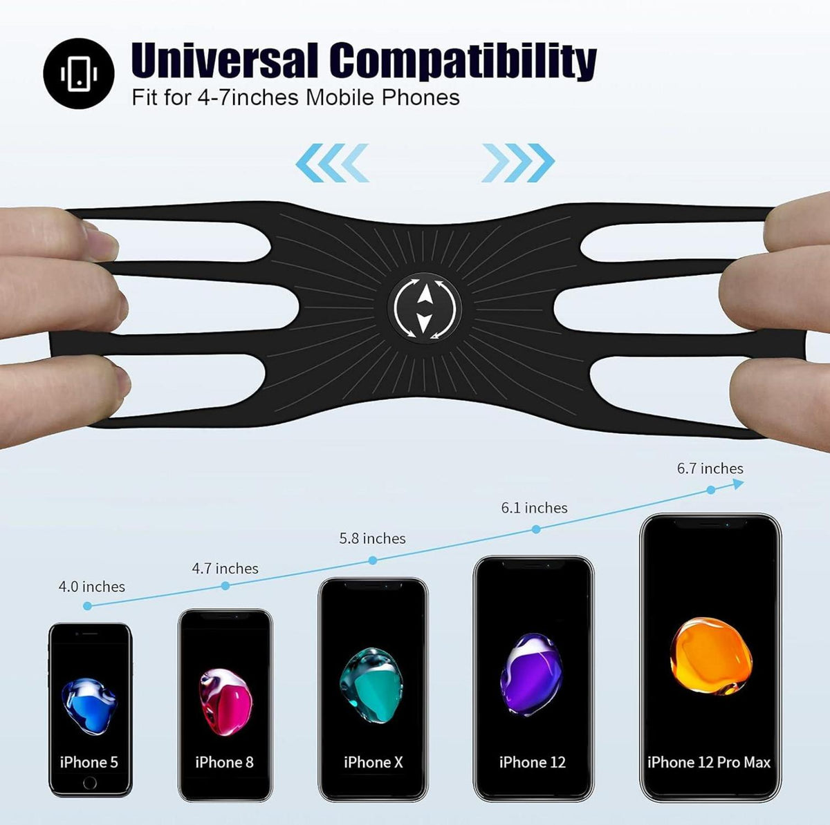 Universal Handyhalterung Fahrrad Motorrad abnehmbar 360° Grau 4,0-7,0 Zoll