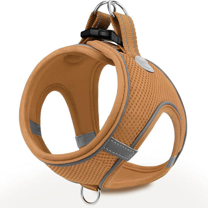 Hundegeschirr Air-Mesh atmungsaktiv reflektierend Khaki L