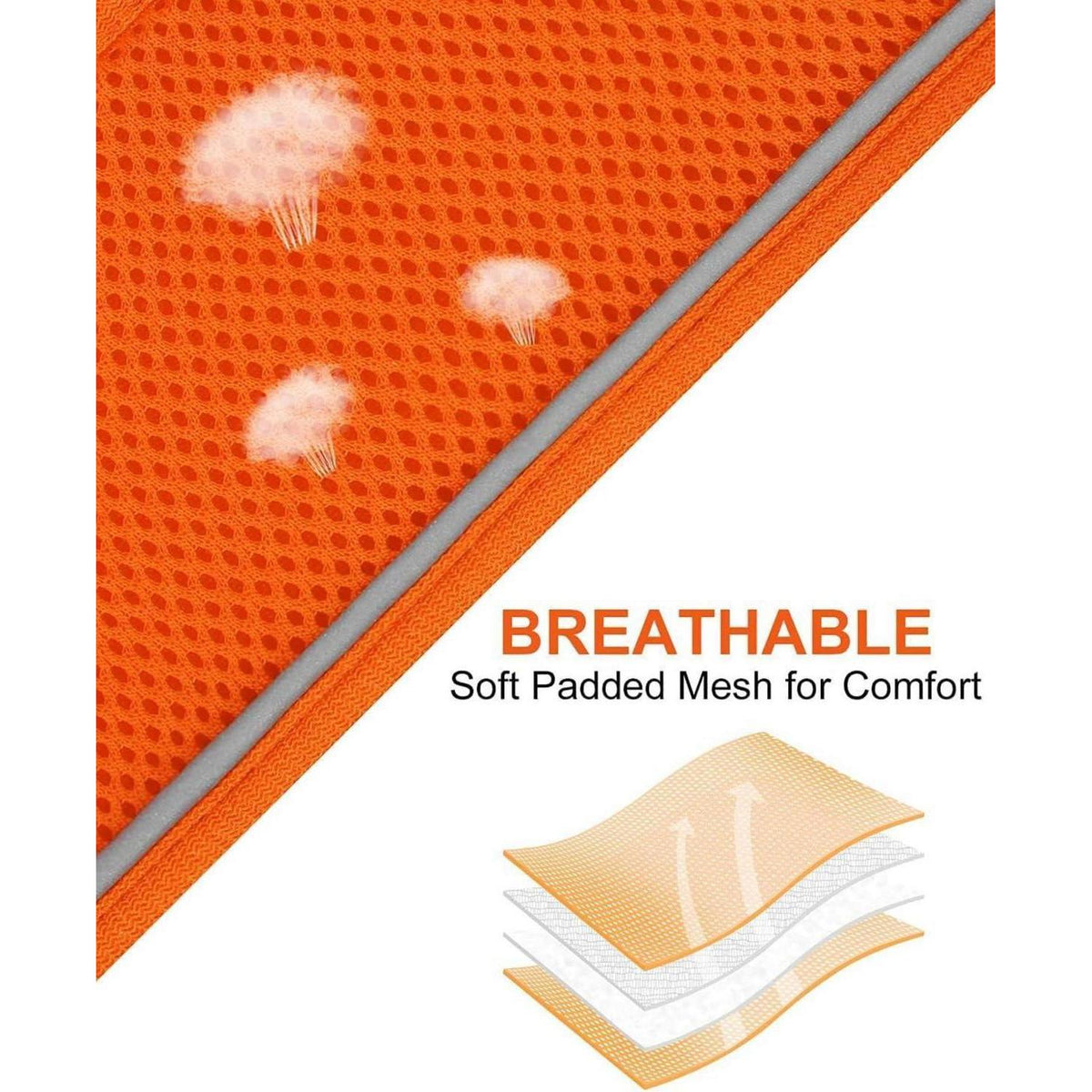 Hundegeschirr Air-Mesh atmungsaktiv reflektierend Orange M
