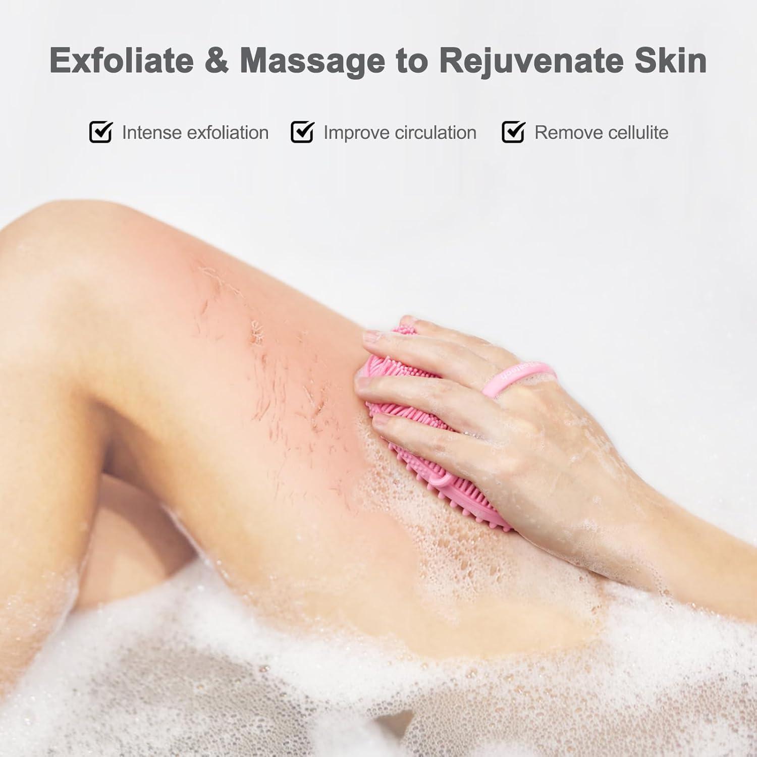 Silikon Körperbürste mit elastischem Gurt für Peeling & Massage, langlebig