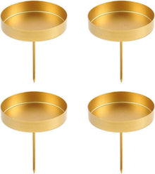 Goldener Kerzenhalter für Adventskränze 6cm Metall 4er Set