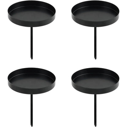 4er Set Kerzenhalter Adventskranz 6cm Metall Schwarz