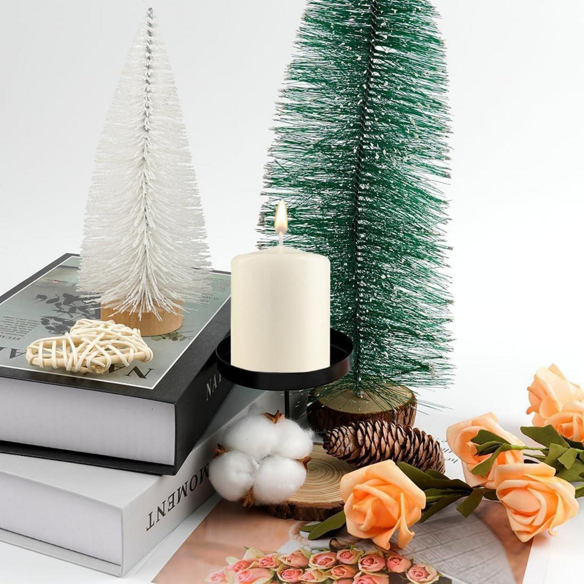 4er Set Kerzenhalter Adventskranz 6cm Metall Schwarz