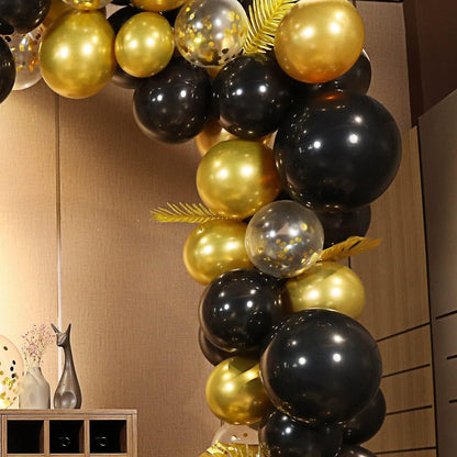 Ballons Gold Schwarz Luftballons Geburtstag 140stk girlande