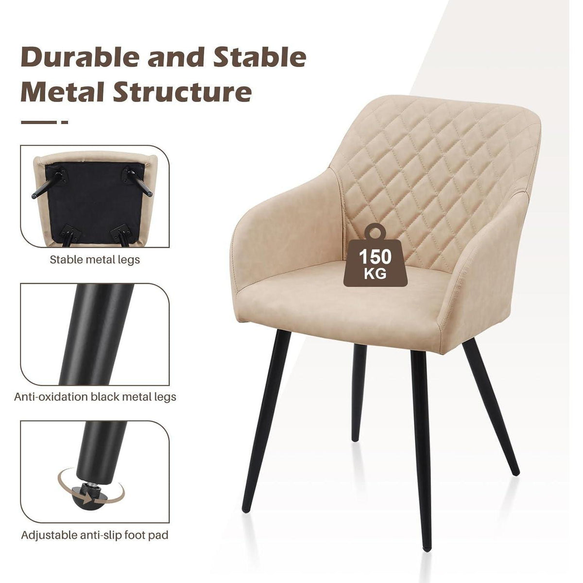 Esszimmerstühle Set 4er –, Modern & Bequem in Lederoptik