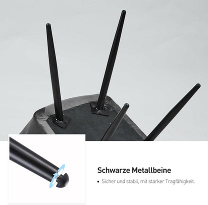 Esszimmerstühle 2er Set Samt Grau Armlehne Polstersessel Metallbeine