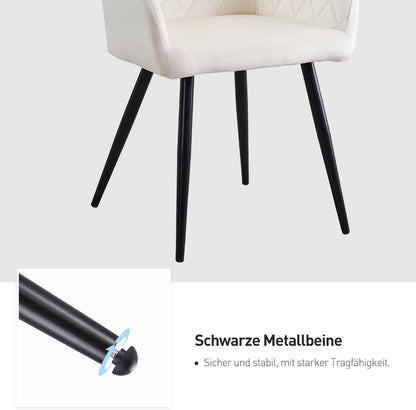 Esszimmerstühle 4er Set Samt Bezug Armlehne Metallbeine Esszimmer